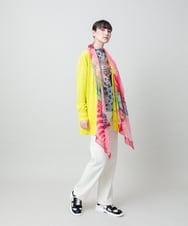 RHSFD01660 HIROKO KOSHINO(ヒロココシノ) 和紙ニットロングカーディガン /洗える ライトイエロー