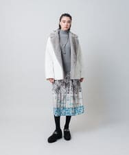 RHUAG07890 HIROKO KOSHINO(ヒロココシノ) ボリュームファーカラーデザインコート アイボリー