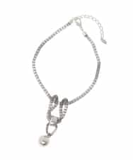 RK2LD02230 HIROKO KOSHINO(ヒロココシノ) メッシュチェーンショートネックレス ブラック