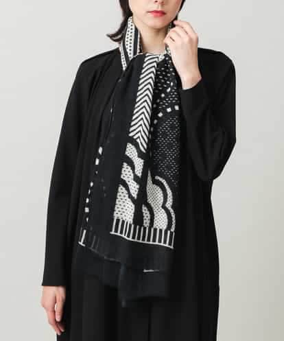 RK3LD01330 HIROKO KOSHINO アールデコプリントストール