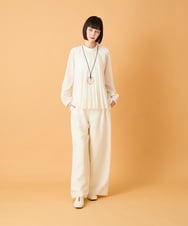 RLBED50280 HIROKO BIS GRANDE(ヒロコ ビス グランデ) 【大きいサイズ】スタンドカラーかまぼこプリーツブラウス /洗える チャコールブラウン