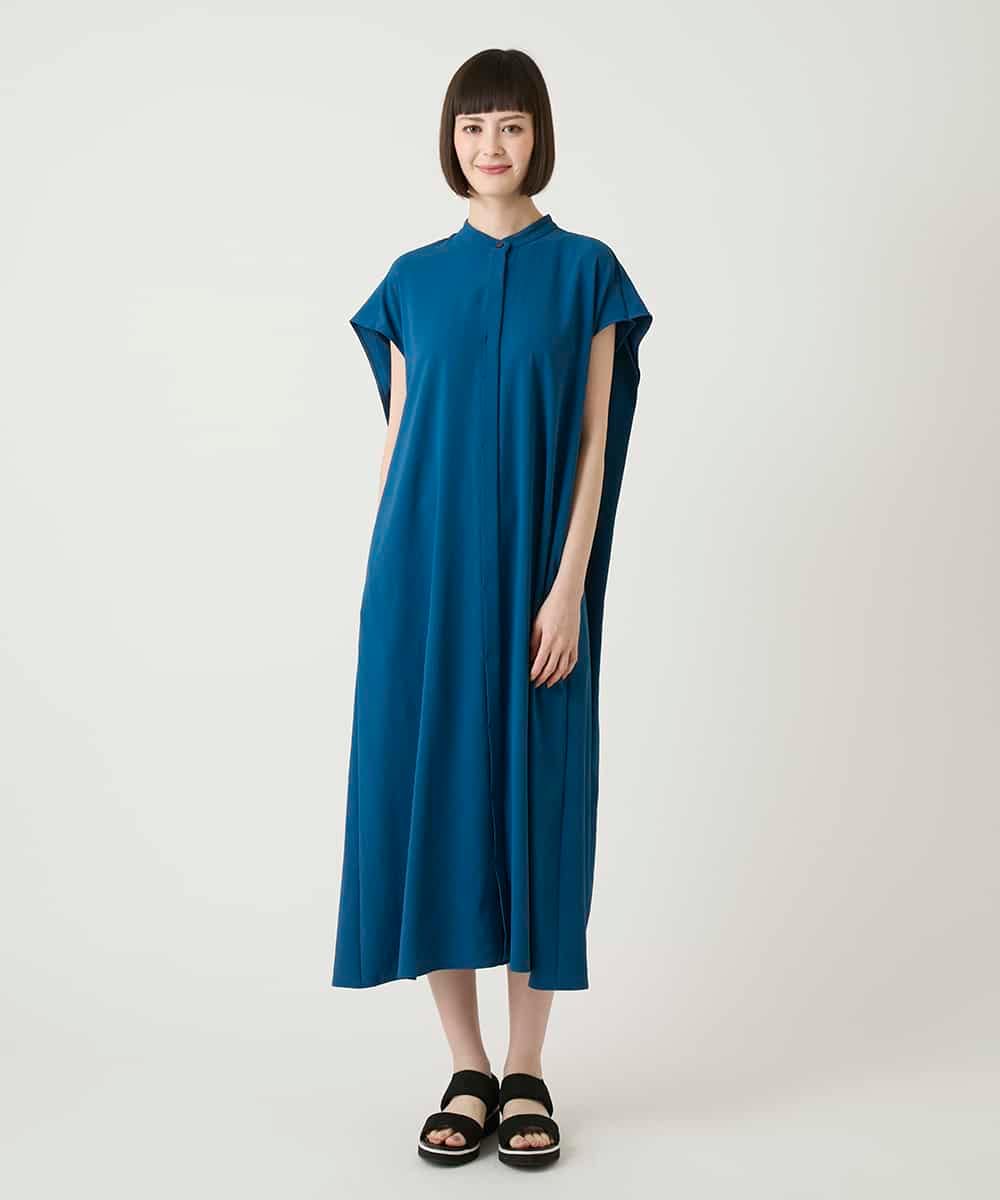 RLEGE50380 HIROKO BIS GRANDE(ヒロコ ビス グランデ) 【大きいサイズ/接触冷感/UVカット/速乾】セーラーカラージョーゼットワンピース ブルー