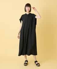 RLEGE50380 HIROKO BIS GRANDE(ヒロコ ビス グランデ) 【大きいサイズ/接触冷感/UVカット/速乾】セーラーカラージョーゼットワンピース ブラック