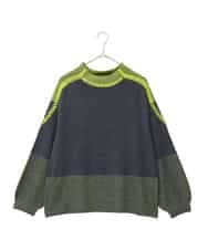 RLFAD35360 HIROKO BIS GRANDE(ヒロコ ビス グランデ) 【大きいサイズ】プレーティング刺繍ニットプルオーバー グレー
