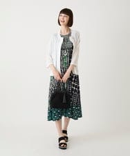 RLFIE80320 HIROKO BIS GRANDE(ヒロコ ビス グランデ) 【大きいサイズ】パターン切り替えニットカーディガン /洗える ホワイト