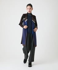 RLKAG25210 HIROKO BIS GRANDE(ヒロコ ビス グランデ) 【大きいサイズ】配色切替ハイネックインナープルオーバー /洗える ネイビー