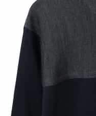 RLKAG25210 HIROKO BIS GRANDE(ヒロコ ビス グランデ) 【大きいサイズ】配色切替ハイネックインナープルオーバー /洗える ネイビー