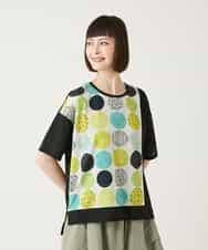 RLKGE35230 HIROKO BIS GRANDE(ヒロコ ビス グランデ) 【大きいサイズ】カラフルパターンドットTシャツ /洗濯機で洗える アイボリー