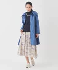 RMUDD60450 HIROKO BIS GRANDE(ヒロコ ビス グランデ) 【大きいサイズ】ビッグカラーテントラインコート /洗える ブルー