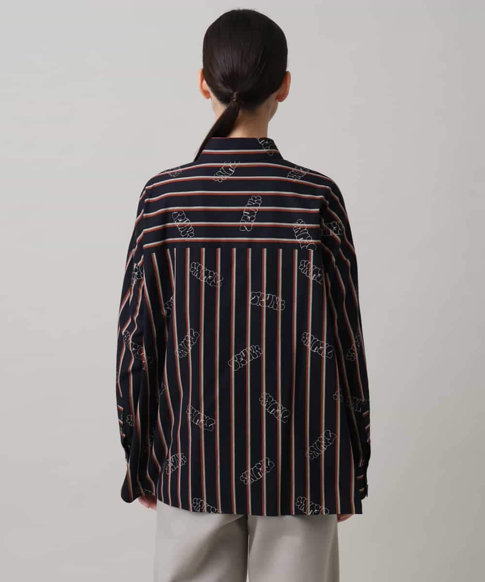 RSBAG09490 TRUNK HIROKO KOSHINO(ヒロココシノ) ストラプロゴデザインシャツ/洗える ブラック