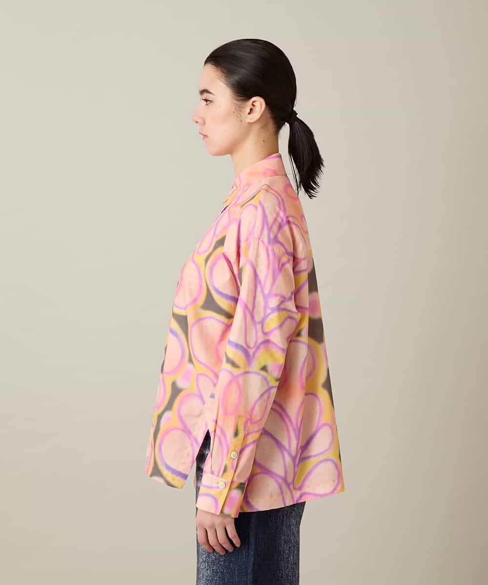 RSBFD05590 TRUNK HIROKO KOSHINO(ヒロココシノ) フラワーファジーローンシャツ ピンク