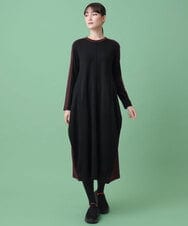 RSEAI17560 TRUNK HIROKO KOSHINO(ヒロココシノ) 立体デザインカットソーワンピース /日本製 /洗える ブラック