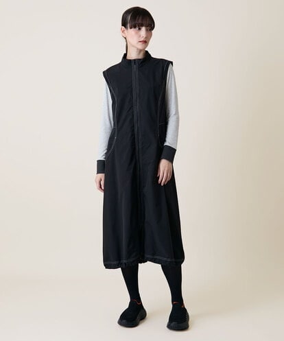 RSELE05630 TRUNK HIROKO KOSHINO ステッチアクセントジャンパーワンピース/洗える