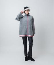 RSFAD08510 TRUNK HIROKO KOSHINO(ヒロココシノ) ヘリンボーンハイネックニットプルオーバー ブラック