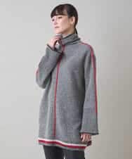 RSFAD08510 TRUNK HIROKO KOSHINO(ヒロココシノ) ヘリンボーンハイネックニットプルオーバー ブラック