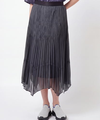 RSHJE08560 TRUNK HIROKO KOSHINO アコーディオンプリーツデニムスカート/洗える