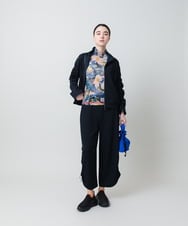 RSQEE34360 TRUNK HIROKO KOSHINO(ヒロココシノ) ドロストギャザーリブニットワイドパンツ /日本製/洗える ネイビー