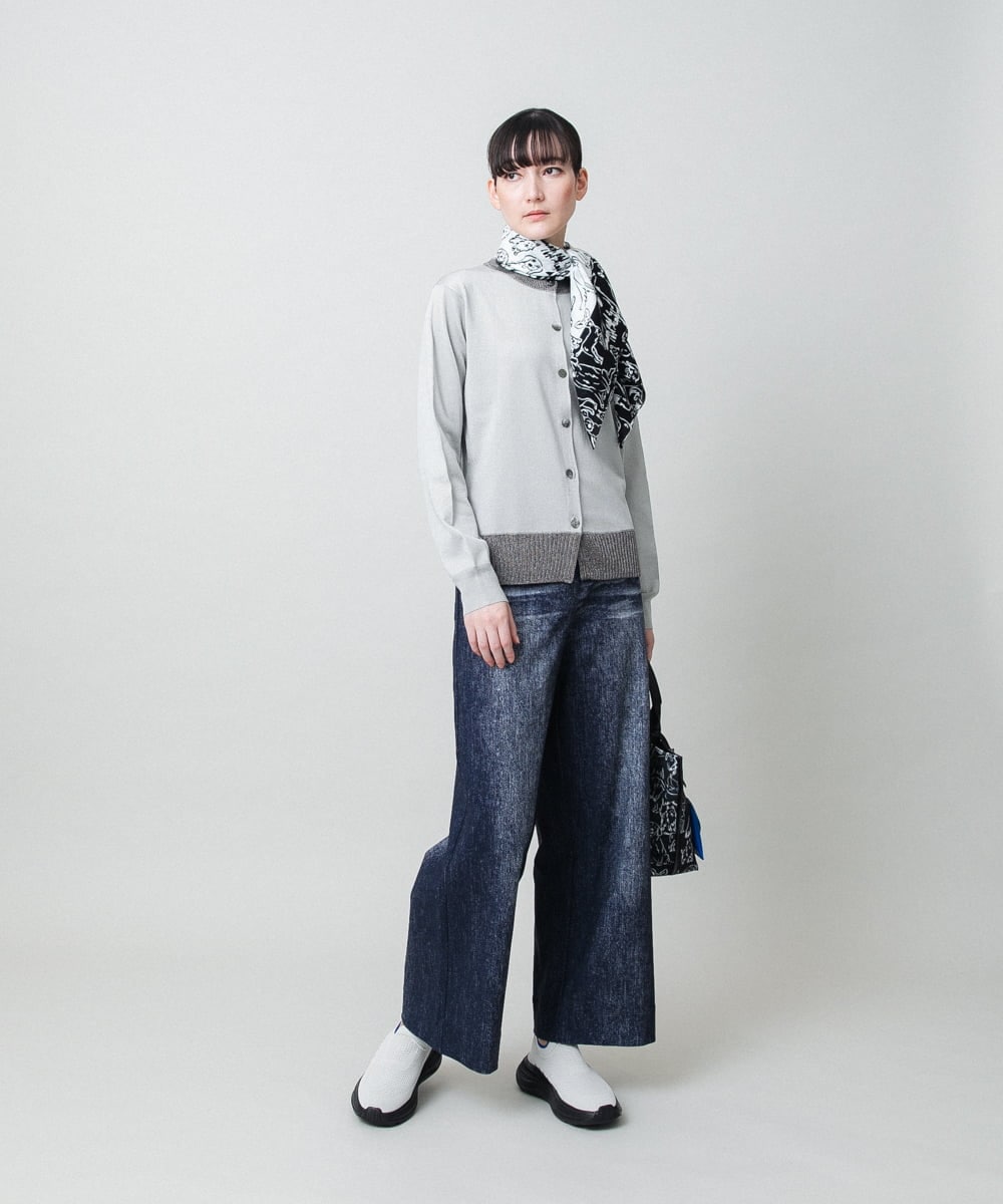 RSSFD07360 TRUNK HIROKO KOSHINO(ヒロココシノ) ソフトラメニットカーディガン グレージュ