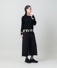 RSSLD09590 TRUNK HIROKO KOSHINO(ヒロココシノ) ロゴアクセントニットカーディガン ブラック