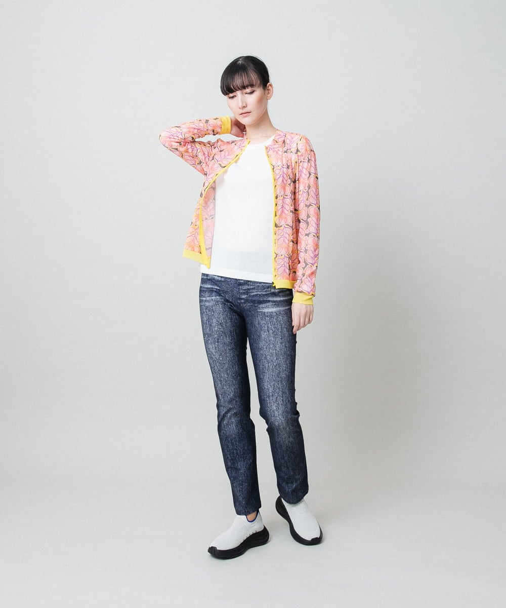 RSTFD04430 TRUNK HIROKO KOSHINO(ヒロココシノ) ファジーフラワーチュールブルゾン/日本製/洗える ブラック