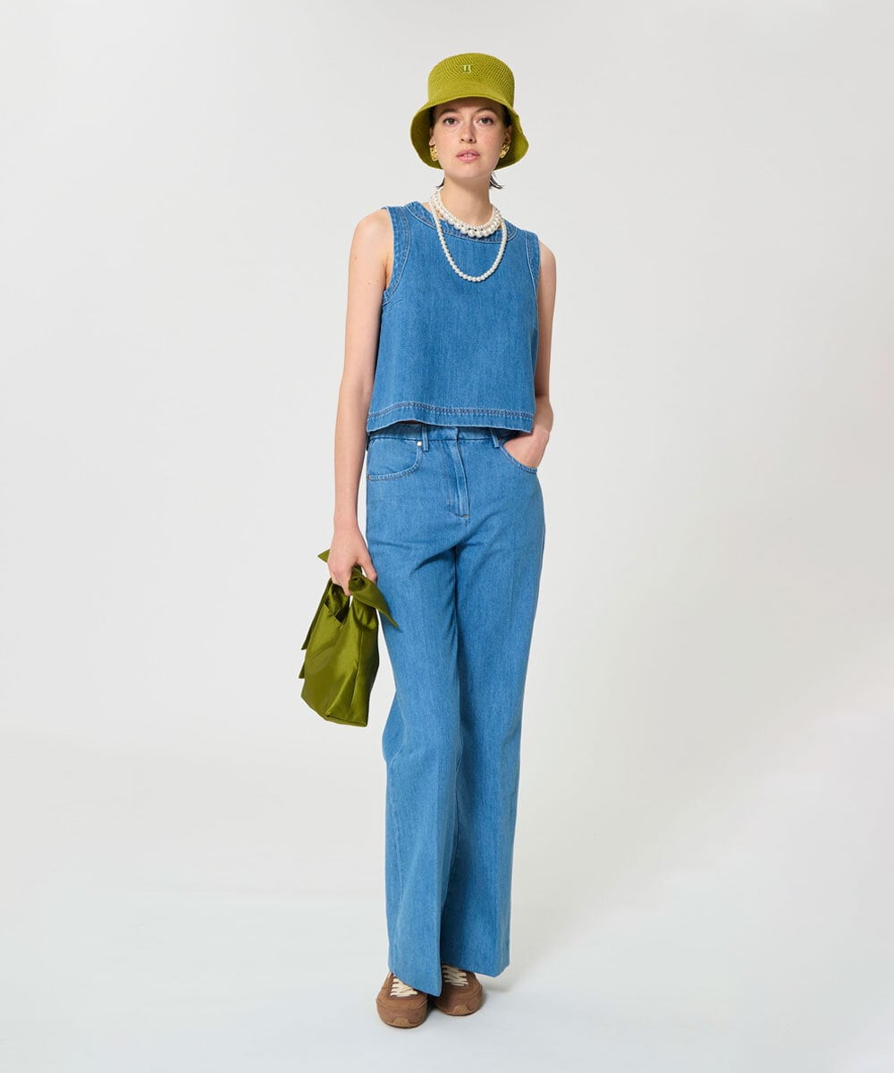 VY7GD01260 TARA JARMON(タラ ジャーモン) コットンクロシェバケットハット オリーブグリーン