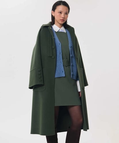 VZEAG08500 TARA JARMON ミニマルラインダブルクロスドレス
