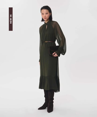 VZEAG18730 TARA JARMON シアークレープギャザードレス