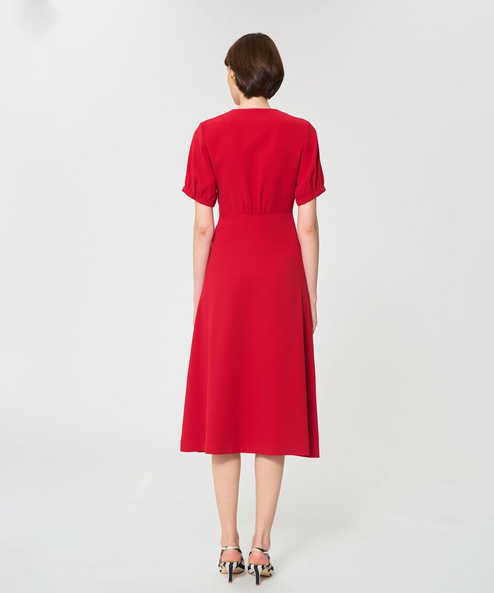 VZEGD06500 TARA JARMON(タラ ジャーモン) クレープロングドレス レッド