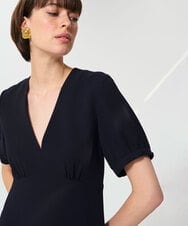 VZEGD06500 TARA JARMON(タラ ジャーモン) クレープロングドレス ネイビー