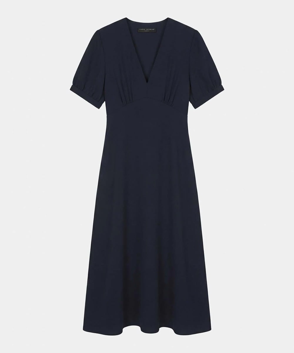 VZEGD06500 TARA JARMON(タラ ジャーモン) クレープロングドレス ネイビー