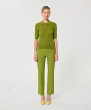 VZFGD02340 TARA JARMON(タラ ジャーモン) シルキーコットンポロニット アップルグリーン