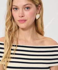 VZFGD22300 TARA JARMON(タラ ジャーモン) オフショルダーニット ネイビーブルー