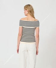 VZFGD22300 TARA JARMON(タラ ジャーモン) オフショルダーニット ネイビーブルー