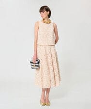 VZHGD03670 TARA JARMON(タラ ジャーモン) 【メディア着用】フラワーチュールスカート ベージュ