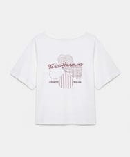 VZKGD01260 TARA JARMON(タラ ジャーモン) クローバーエンブロイダリーソフトジャージーTシャツ ホワイト