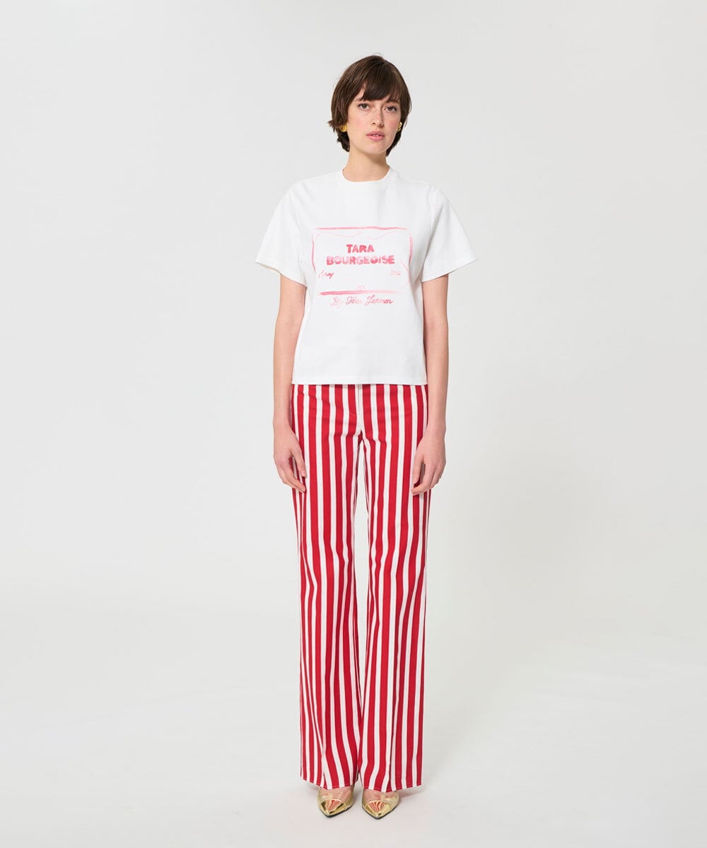 VZKGD02250 TARA JARMON(タラ ジャーモン) TARA BOURGEOISEソフトジャージーTシャツ ホワイト