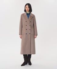 VZUAG01940 TARA JARMON(タラ ジャーモン) ダブルフェイスウールロングコート ヘーゼルナッツ