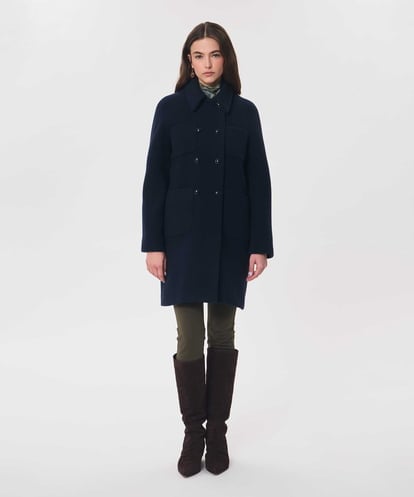 VZUAG03800 TARA JARMON ウールベロアポケットコート