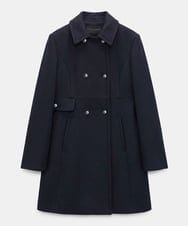 VZUAG05750 TARA JARMON(タラ ジャーモン) ウールメルトンクラシカルコート ミッドナイトブルー