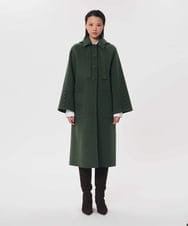 VZUAG08940 TARA JARMON(タラ ジャーモン) タイカラーダブルフェイスロングコート タイム