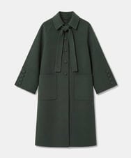 VZUAG08940 TARA JARMON(タラ ジャーモン) タイカラーダブルフェイスロングコート タイム