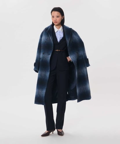 VZUAG12920 TARA JARMON ファーリーチェックコート