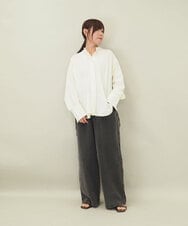 ZMBGE13089 al'aise modulation(アレーズモジュレーション) バックチェックデザインシャツ ホワイト
