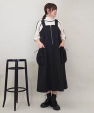 ZMEEE01160 al'aise modulation(アレーズモジュレーション) シャーリングポケットジャンパースカート ブラック