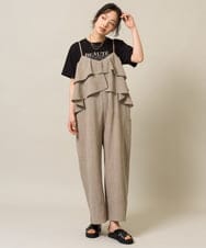 ZMEHE05128 al'aise modulation(アレーズモジュレーション) フリルトップサロペットパンツ ベージュ