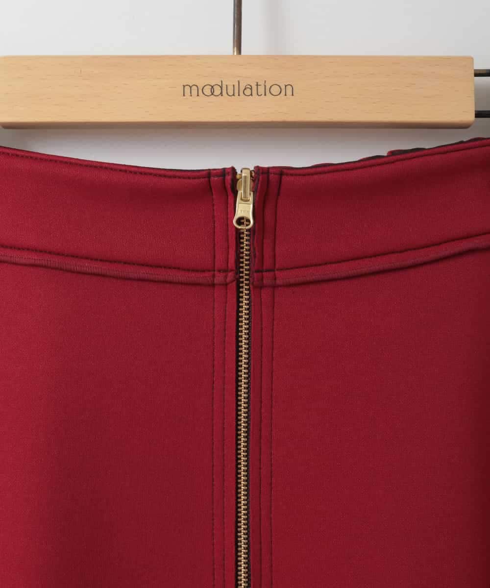 ZMHAH30118 al'aise modulation(アレーズモジュレーション) 【リバーシブル】配色リバータイトスカート ブラウン×レッド