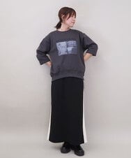 ZMKCE02110 al'aise modulation(アレーズモジュレーション) フォトプリント裏毛スウェット ダークグレー