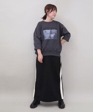 ZMKCE02110 al'aise modulation(アレーズモジュレーション) フォトプリント裏毛スウェット ダークグレー