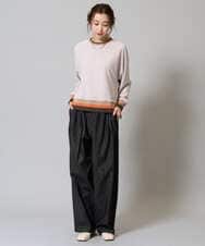 ZMLAH27150 al'aise modulation(アレーズモジュレーション) ウエストタックバレルデニムパンツ ブラック