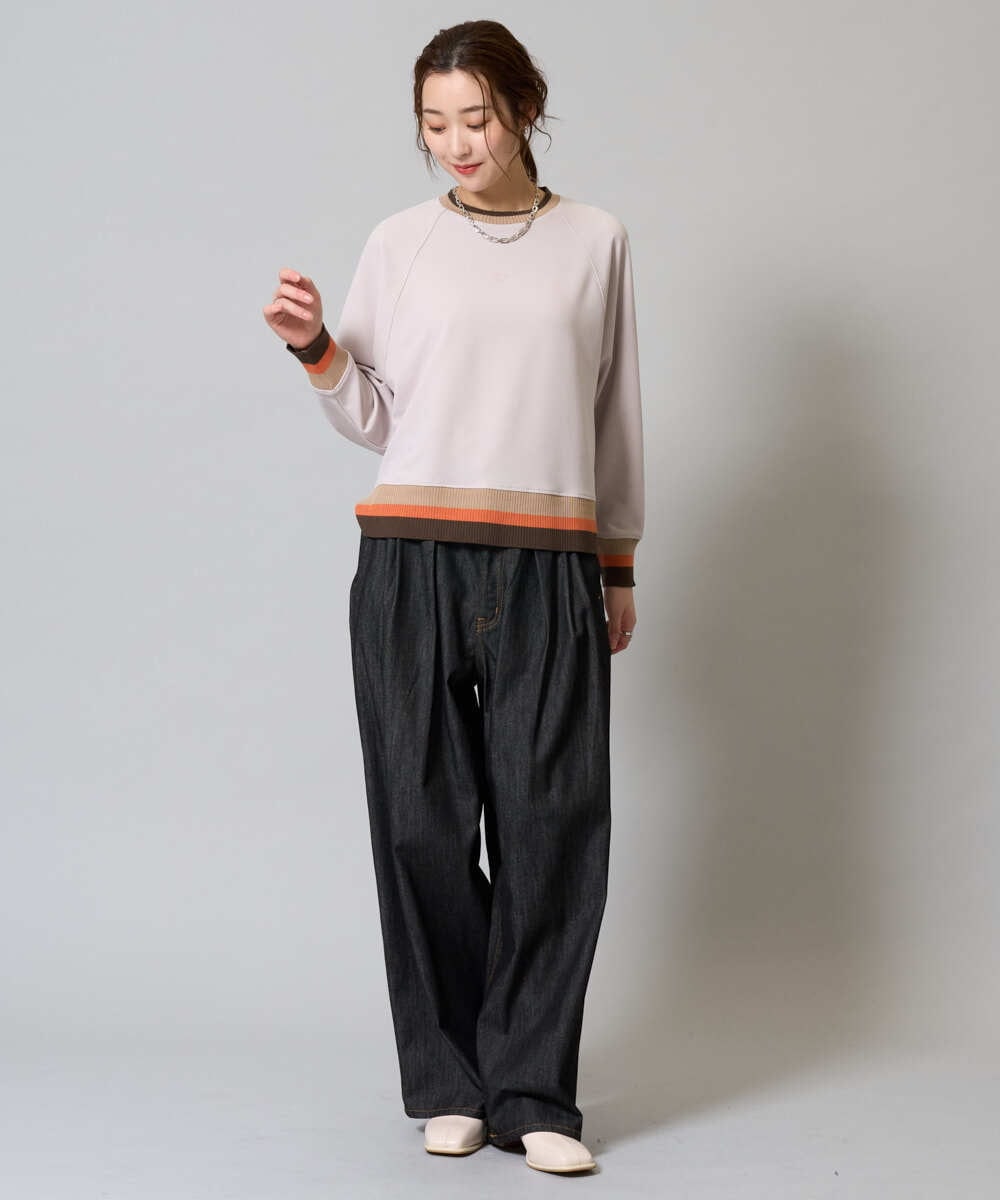 ZMLAH27150 al'aise modulation(アレーズモジュレーション) ウエストタックバレルデニムパンツ ブラック